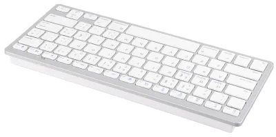 Obrázek produktu pro Bezdrátová klávesnice Mini s 78 klávesami – ultratenká přenosná bílá klávesnice pro počítače, pro Android, OS X, iOS a Windows – portugalština
