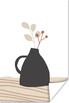 Produktbild von MuchoWow® Poster Sommer - Blume - Schwarz - Weiß 120x180 cm - Kunstposter