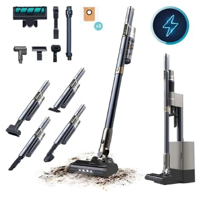 Immagine prodotto di Aspirapolvere Scopa Leggera senza Filo con Base Autovuotante Cecotec Scoba 3000 Station. Motore Digitale Brushless 210W
