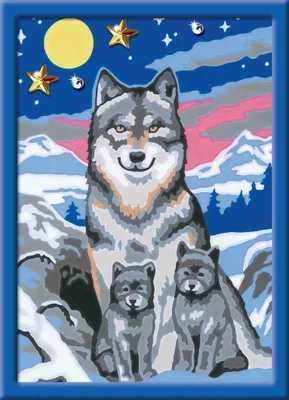 Image de Ravensburger 27784 Ravensburger Malen-nach-Zahlen Süße Wolfsfamilie