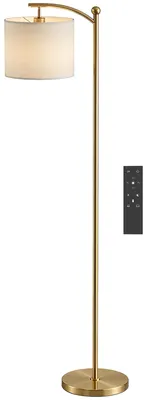Zdjęcie produktu dla Lampa stojąca HOMCOM LED z płynną regulacją jasności i abażurem z tkaniny