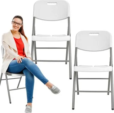 Produktbild von Famanu Klappstühle Set von 2 - Inklappbare Kunststoffstühle für Garten, Balkon und Camping - Belastbar bis 150 kg