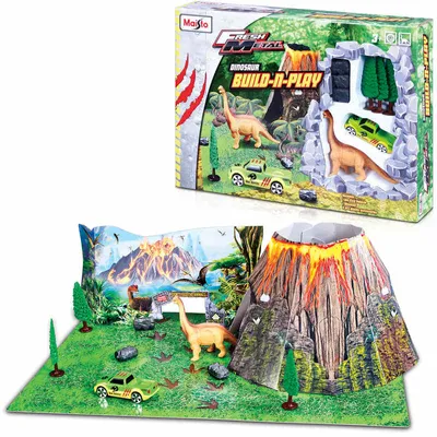 Produktbild von Zestaw z dinozaurem i pojazdem + makieta