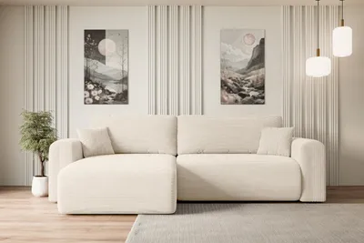Produktbild von ALTDECOR Ecksofa mit Schlaffunktion und Bettkasten Corner Sofa Eckcouch Couch L-Form universal, links/rechts angeordnet Schlafcouch Ausziehbar Wohnlandschaft Schlafsofa ORRO-L - 272x145x83cm Beige