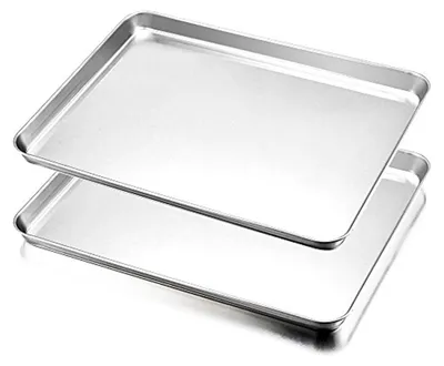 Produktbild von Backblech Set von 2 - Edelstahl - 40 x 30 x 2,5 cm - Rechteckig