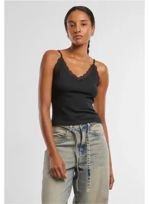Imagen del producto de Top de encaje para mujer Urban Classics, modelo escote en V, pack de 2 unidades, color + , talla XXL