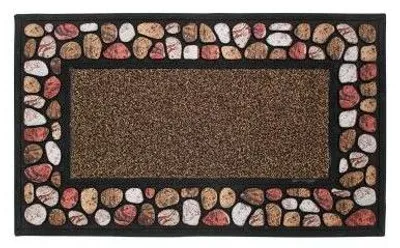 Image de Tapis rectangulaire - L 75 x 45 cm - PVC - Cailloux