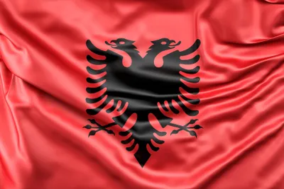 Produktbild von Flagge Albanien mit Ösen - reißfest - 90 x 150 cm