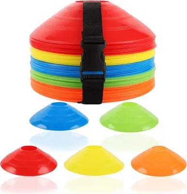 Imagen del producto de Conjunto de conos de señalización, 101 unidades, 5 colores, para entrenamiento deportivo