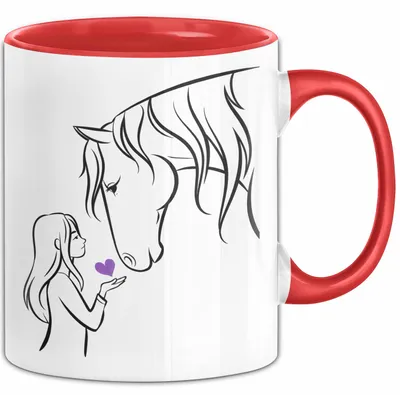Produktbild von Pferde Tierliebhaber Mädchen Tasse Geschenk Lustige Geschenkidee Spruch (Rot)