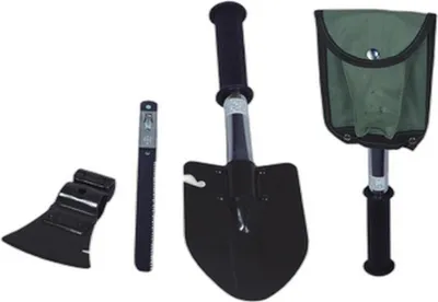 Produktbild von Robustes 3-in-1 Werkzeug-Set aus Metall für Camping mit Flaschenöffner, Nagelzieher & Gürteltasche, 39x14x5cm