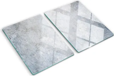 Obrázok produktu pre Sklenená ochranná doska – Kryt varnej dosky – Kryt na indukčnú dosku – 2x40x52 cm – Rýchle čistenie – Tvrdené sklo – Betón