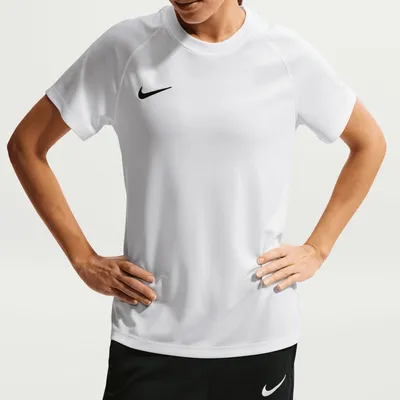 Image de Maillot de football Nike Dri-FIT Park VIII à manches courtes pour femmes, blanc/noir, référence HV8178-100