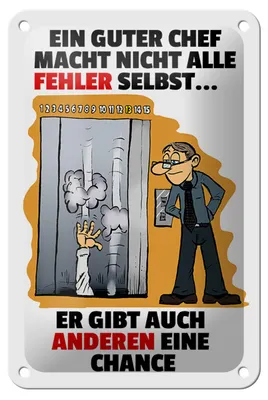 Produktbild von Blechschild Spruch 12x18cm Guter Chef Fehler nicht selbst