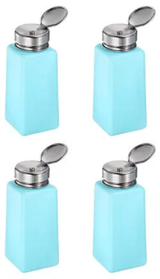 4er-Set 250 ml Alkoholdispenser, Druckpumpe, blau, wiederverwendbar