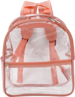 Obrázek produktu pro Průhledný batoh z PVC, přenosný, na zip, velkokapacitní, průhledný, do školy, růžový