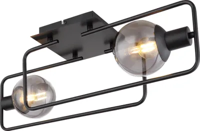 Produktbild von Globo Lighting Deckenleuchte Metall schwarz matt, 2x E14