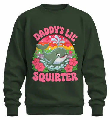 Zdjęcie produktu dla Bluza z kapturem "Daddy's Lil' Squirter Wal Baby Statement", kolor butelkowa zieleń, rozmiar M