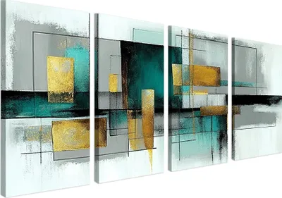 Obrázek produktu pro Fototapeta abstrakce na plátně - ekologická barva, voděodolná - 4 kusy 80x160 cm plátno obrazy do obývacího pokoje, ložnice