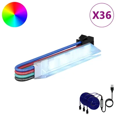 Obrázek produktu pro vidaXL LED pásky, 12 kusů, černé a vícebarevné