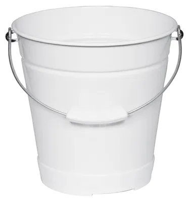 Wassereimer aus Emaille, 10 Liter, 28 cm Durchmesser, weiß