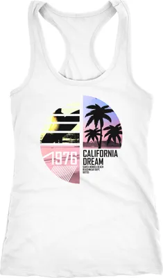 Produktbild von Damen Tank-Top California Surfing Palmen Summer Racerback-Tank Neverless® weiß S