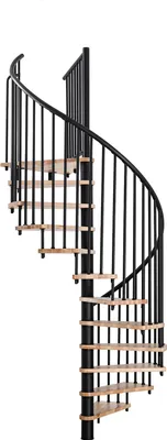 Produktbild von Minka Spindeltreppe Spiral Smart 38 - 305,5cm Geschosshöhe Buche Schwarz 120cm Durchmesser