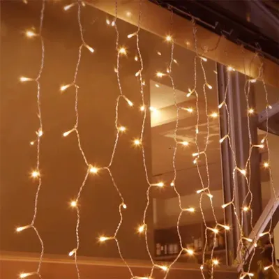 Gordijnverlichtung warmweiß 1x1 m, 100 LEDs, batteriebetrieben