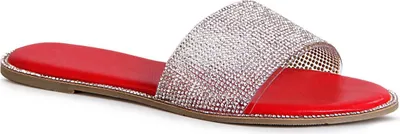 Produktbild von topschuhe24 1787 Damen Glitzer Sandalen Pantoletten, Farbe:Rot, Größe:39 EU