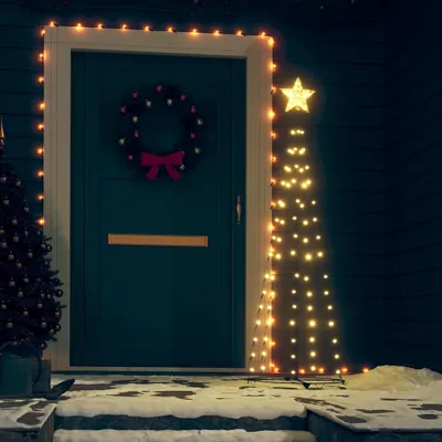 Produktbild von vidaXL Vánoční stromek ve tvaru kužele 84 LED dekorace teplá bílá 50x150 cm