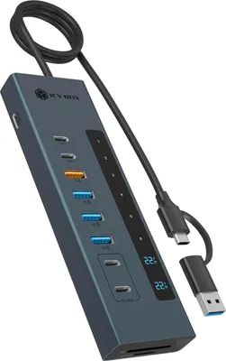 Zdjęcie produktu dla Icy Box IB-HUB1742CR-C2PD Hub 11 w 1 Hub IcyBox USB 3.2 z Type-C i czytnikiem kart pamięci