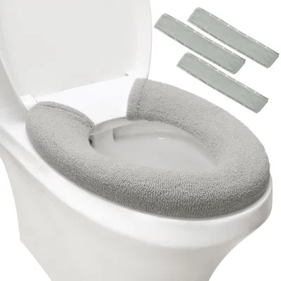 Productafbeelding van Zachte Wasbare Toiletzittingen Cover Set (Grijs, 3 Stuks)