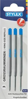 Produktbild von Großraumminen 3 Stück Blau Kugelschreiber Metall