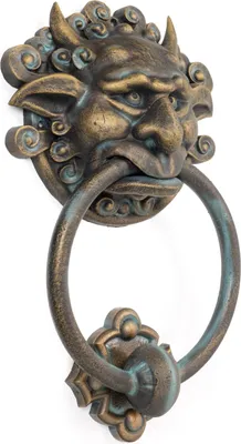 Immagine prodotto di Moritz XXL Tocchino per porta Labirinto Stile antico in ghisa Campanello rustico Tocchino per porta Barocco Campanello per porta d'ingresso Decorazione per porta Suoneria per porta