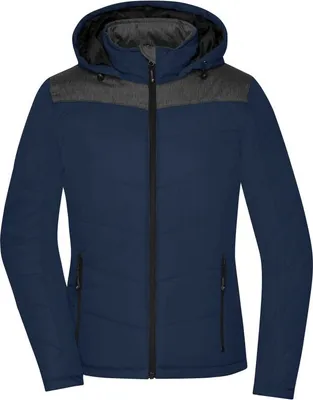 Produktbild von Sportliche Winterjacke mit Kapuze navy/anthracite-melange, Gr. XXL