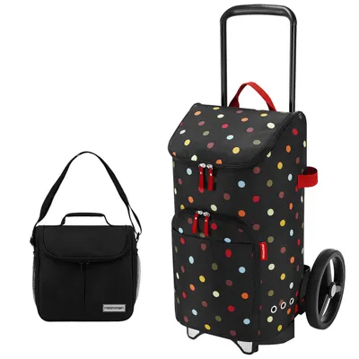 Produktbild von reisenthel Einkaufstrolley citycruiser rack + bag 45 Liter dots + PROMO Zugabe - schwarz-gepunktet