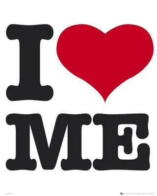 Produktbild von Empireposter Poster mit dem Motiv 'I Love - Me' und Spruch, Größe ca. 40 x 50 cm