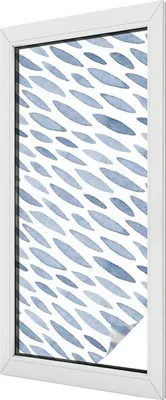 Obrázok produktu pre Vitrážová fólia na okno - 116x50 cm - vitrážový vzor - nepriehľadná dekoratívna fólia na ochranu súkromia - samolepiaca, UV ochrana - modré čiary