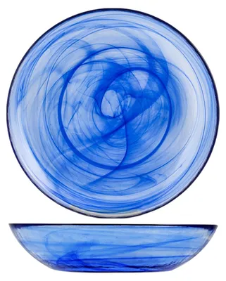 Obrázok produktu pre H&H 7629002 Hlboký sklenený tanier, 21 cm, modrý