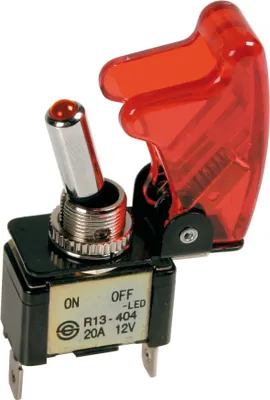Immagine prodotto di Interruttore a leva con fusibile - 12/24V - rosso - 20A
