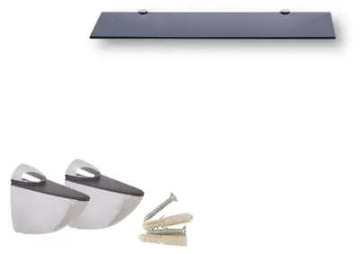 Zdjęcie produktu dla Omgoods - Półka ścienna z bezpiecznego szkła do łazienki, 30 x 17,8 cm