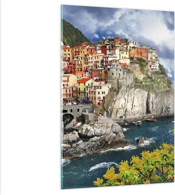 Produktbild von Bilder auf glas - Einteilig - Italien küste felsen landschaft - 80x120cm - Glasbilder - Wandbilder - Bilder - Wanddekoration aus Glas - Glas Bilder - Wandbild auf Glas - GPA80x120-2710