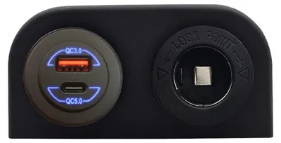 Produktbild von ProRide 12-24V USB/USB-C Autoladegerät 2 Anschlüsse, 36W/60W, Blau