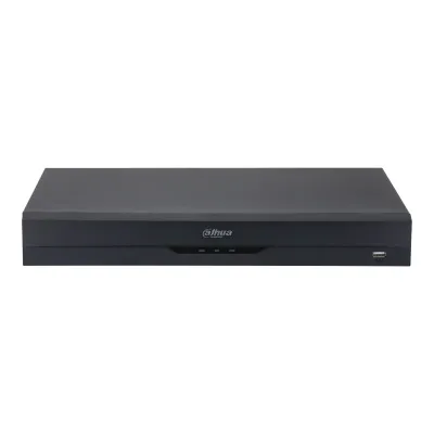 A black DVR recorder is shown centered on a white background.