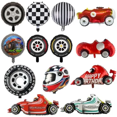 Rennwagen Folienballons – Motorradhelm & Auto Deko für Rennsport-Party