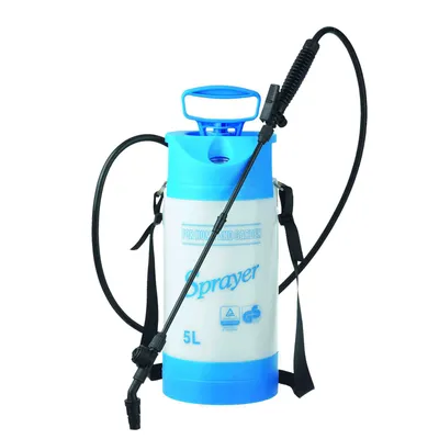 Produktbild von 5 Liter Drucksprüher blau/weiß, schultertragbar, mit bis zu 3 bar Betriebsdruck