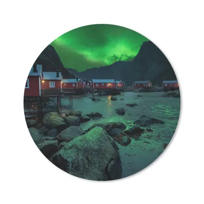 Produktbild von MuchoWow® Mauspad Mousepad Nordlichter - Norwegen - Nacht 20x20 cm - Mousepads - Maus Mat - Pad - Mausunterlage - Schreibtischmatte