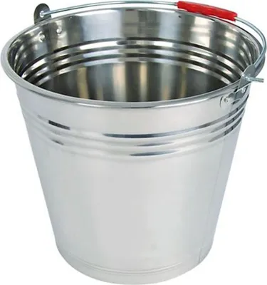 Image de BURI Seau en acier inoxydable 12 litres Seau en métal Seau à eau Seau à fleurs Seau à cendres Seau décoratif