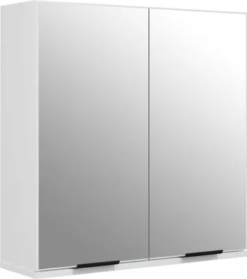 Zdjęcie produktu dla vidaXL Szafka łazienkowa z lustrem biała 64x20x67 cm