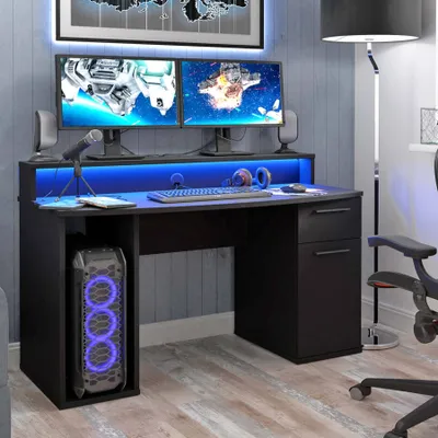 Produktbild von TEZAUR 9B Gaming Tisch Computertisch mit LED-Beleuchtung, von Forte